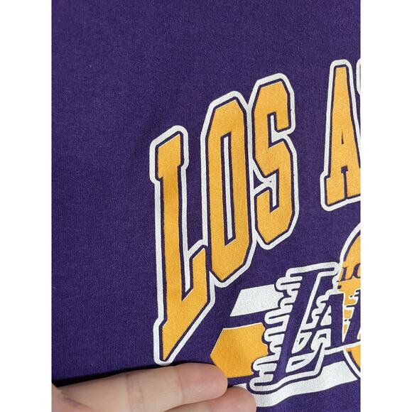 Vintage 80s Los Angeles LA Lakers Purple T-Shirt Single Stitch 50/50 Size M - Picture 7 of 8